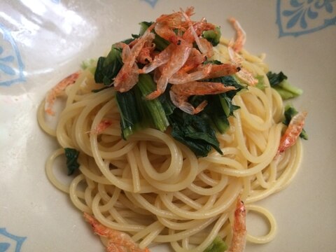 桜えびと小松菜のサッパリ和風パスタ